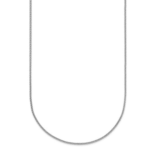 Diamond2Deal Platinum Solid 1.1mm Wheat Chain Necklace 20"