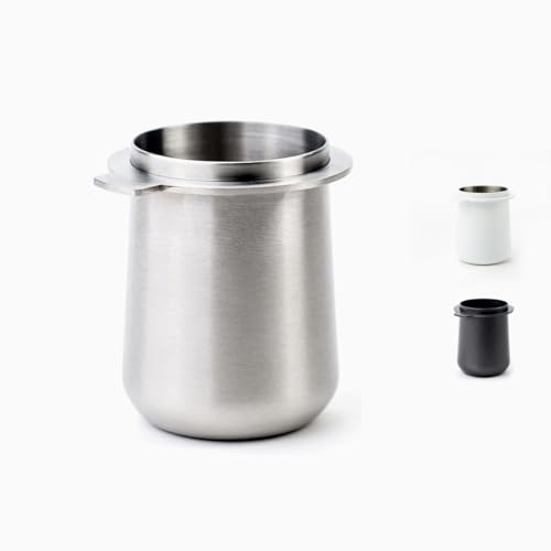 Crema Coffee Products | 54mm Dosing Cup | Brushed Silver | 100% Stainless Steel | Espresso Coffee Dosing Cup | Fits 54mm Breville Portafilters
