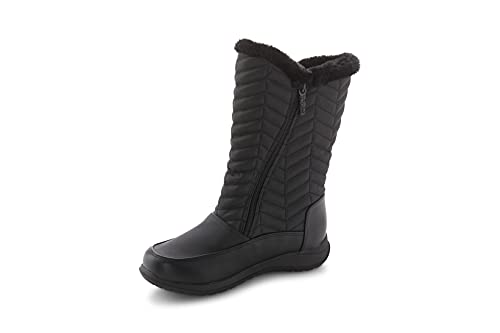 totes Women's Edgen Zip Snow Boot, Chevron Black, 11
