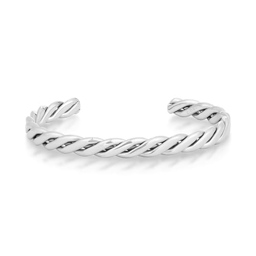 COBI 316L Stainless Steel Thick Engraved Bangle Bracelets for Women, Thin Vintage Cuff, Minimalist Open Bracelet, Everyday Jewelry, Fashion Accessories, Hypoallergenic, Ideal Gifts - Silver