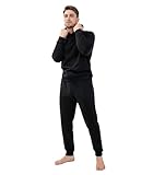 DAVID ARCHY Men’s Fleece Hooded Pajama Set Soft Long Sleeve Loungewear Comfortable Sweatshirts & Pajama Pants PJ Sets for men