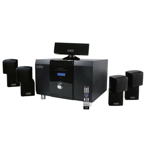 5.1 Channel Home Theater Sound System with 10" Subwoofer, Bluetooth,5 Speakers, Remote, FM Radio, HDMI RCA- Perfect for Movies, Music, Karaoke
