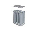 Joseph Joseph Tota Trio 90-liter/23.8 Gallon Laundry Hamper Separation Basket with lid, 3 Removable Washing Bags with Handles, Grey