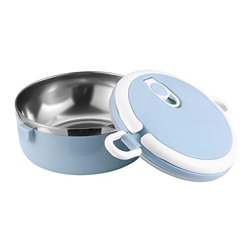 fh Bento Box 700ml Portable Lunch Box Insulated Bento Box Stainless Steel Food Storage Container Foodbox with Lid 1 Layer Dinnerware Food Box (Color : Green, Size : 700ml) (Blue 700ml)