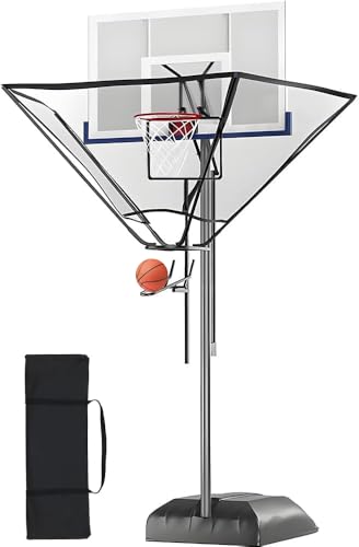 Basketball Rebounder Attachment Net - Portable Hoop-Mounted Mesh Return System with 180° Rotating Guide for Continuous Solo Shooting Practice