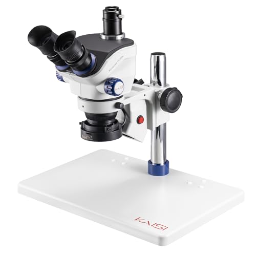 Kaisi TX-350E Professional Soldering Microscope,Trinocular Stereo Microscope, 7X-50X Magnification and WF10x23 Wide Field Eyepieces,Lab Stereo Zoom Microscopes for Electronics Repair