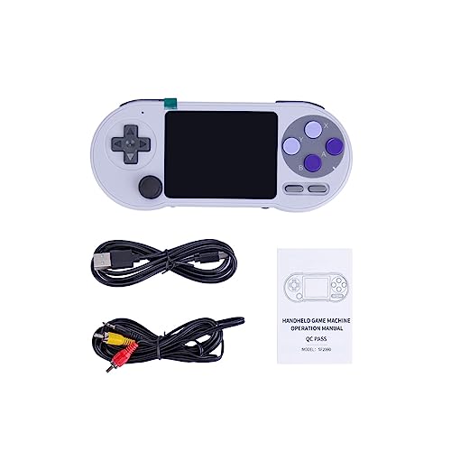 ZYGLO Data Frog SF2000 Handheld Retro Arcade Gaming Device HD Game Console, 3 Inch IPS Screen SL4350 1G Dual-core CPU, 6,000 Games (Single-Player Mode/White)