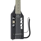 Traveler Guitar Ultra-Light Gloss Black 5-String Bass Guitar | Small Bass Travel Guitar with Removable Lap Rest | 30" Scale Portable Headless Guitar | Mini Bass Guitar with Custom Gig Bag