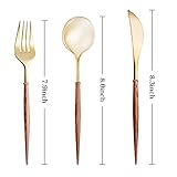 120pcs Gold Plastic Silverware, Gold Disposable Cutlery with Wood Grain Handle Include 40 Forks, 40 Spoons, 40 Knives, Elegant Disposable Silverware for Wedding, Party, Gathering, Daily Use