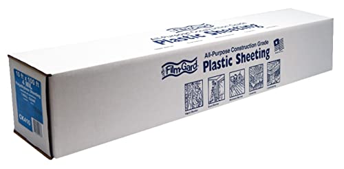 Film-Gard 625922 Construction Plastic Sheeting 10' Width X 100' Length X 4 mil thick, Clear