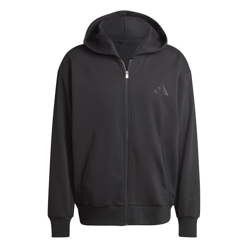 adidas Men's All SZN Fleece Full-Zip Hoodie, Black
