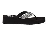 Yellow Box Africa Slip On Wedge Flip Flop Black (Black, 8)