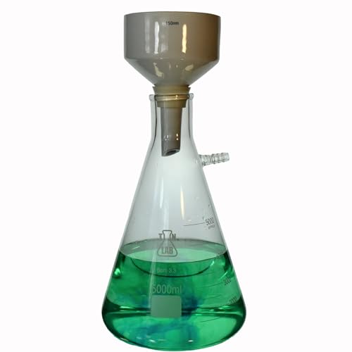 TN Lab Buchner Funnel Kit 150mm Porcelain Buchner Funnel 5000ml 5L Filter Vacuum Flask