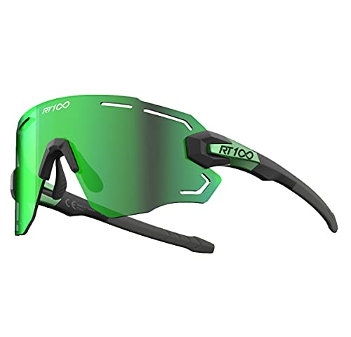 RT100 wrap around frameless Cycling Triathlon Volleyball Green Sunglasses Women Men
