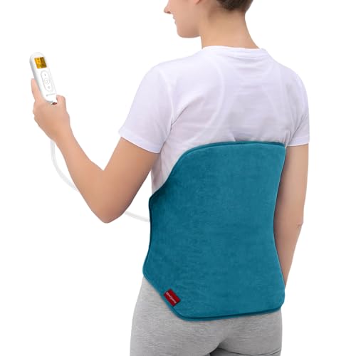 Upgraded Heating Pad for Back Pain Relief, Comfytemp Birthday Gifts for Women Men, Large Electric Heat Pad for Cramps, Lower Back, Lumbar, Sciatica, XL Heated Belt — 11 Auto-Off Blue