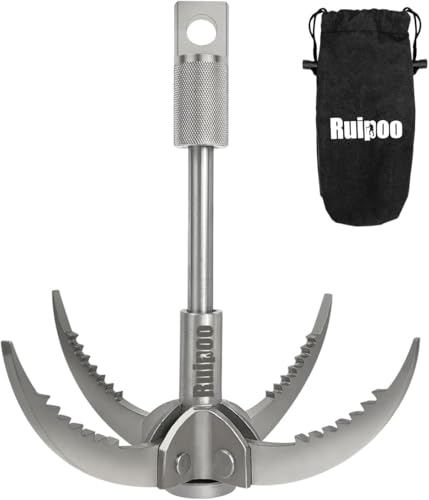 Grappling Hook Folding 4-Claw Multifunctional Stainless Steel Hook for Outdoor Camping Hiking Tree Rock Mountain Climbing