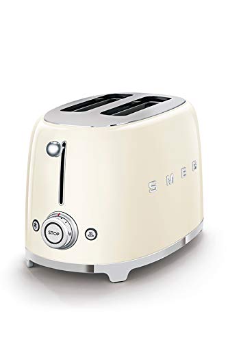 SMEG TSF01CREU Grille-pain, 950 W, 1.5 liters, Crème [Classe énergétique A]