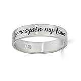 Personalized Sterling Silver Band Ring - Genuine 925 Sterling Silver