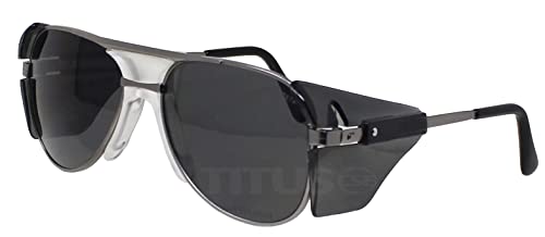 TITUS G77 Premium Metal Frame Aviator Z87+, Z87.1 Safety Glasses Side Shield Motorcycle Shooting DOT ANSI CE Approved Eyewear