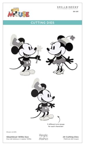Spellbinders Steamboat Willie Duo Etched Cutting Dies from The Say Cheese Classic Mouse Collection (S6-261)
