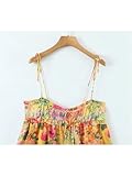 Summer Women Multicolor Floral Print Sling Short A-Line Beach Dress