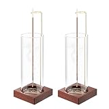 MACUSOO 2pcs Incense Holder,Wooden Incense Holder for Sticks with 20 Incense Sticks, Anti-ash Incense Burner with Glass Ash Catcher for Meditation Yoga Spa Gift