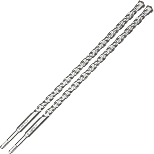 2-Pack SDS Plus Masonry Drill Bits 3/4 Inch x 18 Inch Long Rotary Hammer Drill Bits Carbide Tipped for Concrete Brick Cement Stone Block.