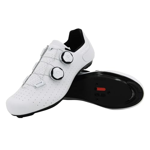 Tommaso Strada Elite Duale SPD & Peloton Shoes for Men—2 in 1 Cycling Shoes—Install Your Own Delta or SPD Cleats for Road Bicylces, Indoor Cycles & Most Mens Bikes—Quicklace Dial—Size 10US—43EU