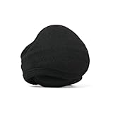 180s Men's Merino Wool Behind-the-Head Winter Ear Warmers | Premium Adjustable & Foldable Earmuffs, Black