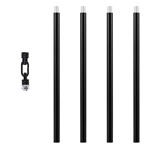 Matte Black M12 Threaded Extension Rod Adapter Kits for Pendant Light, Island Lighting,Chandeliers, lighting fixture downrods & stems