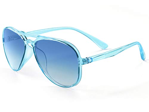 FONHCOO Kids Polarized Sunglasses for Girls Boys Aviator Toddler Sunglasses with Flexible Frame, UV400 Protection, Age 5-10 (Blue)