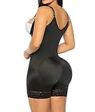 YIANNA Fajas Colombianas Shapewear for Women Postparto Postpartum Tummy Control Body Shaper Butt Lifter Bodysuit Black,YA7212-Black-XL