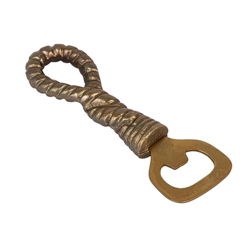 Creative Co-Op Nautical Rope Antique Bottle Opener, Gold