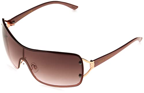 Vince Camuto Women's Chic Metal Rectangular Shield Sunglasses, Rose Gold & Rose, 136 mm
