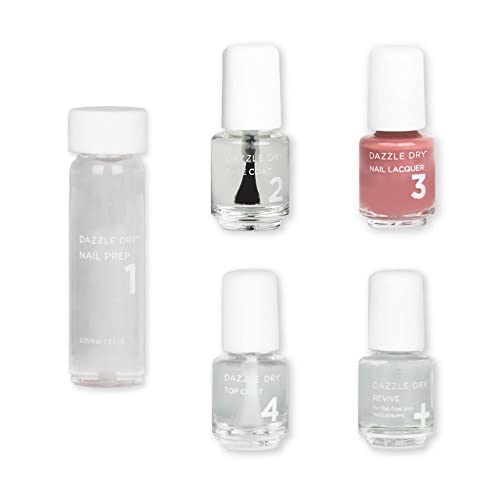 Dazzle Dry Mini Kit 4 Step System - Heart's Caress, a medium dusty rose. Full coverage cream. (5 Piece Kit / 5 Manicures)