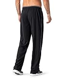 MAGNIVIT Men's Track Pants Open-Bottom Sweatpant Performance Active Pant Loose-Fit Black/Grey