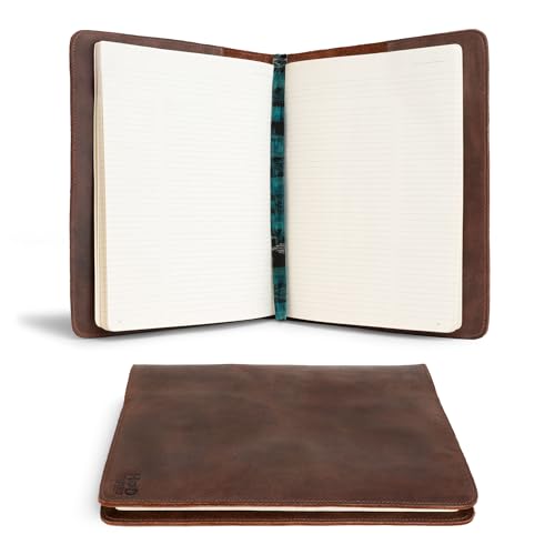 Hide & Drink, Journal Cover Compatible with Moleskine Cahier XXL (8.5 x 11 in.) Genuine Protector, Full Grain Leather, Handmade, Bourbon Brown