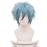OWOISS Shigaraki Tomura Cosplay Wig For Anime Costume Party Short Synthetic Hair Wig Unisex Blue Shigaraki Tomura