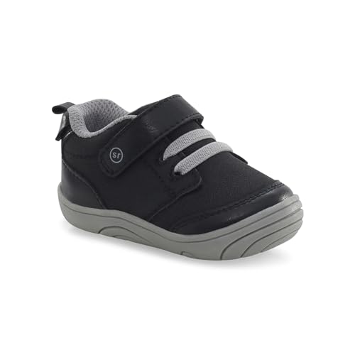 Stride Rite 360 Unisex Child Taye 2.0 First Walker Shoe, Black, 4 Infant