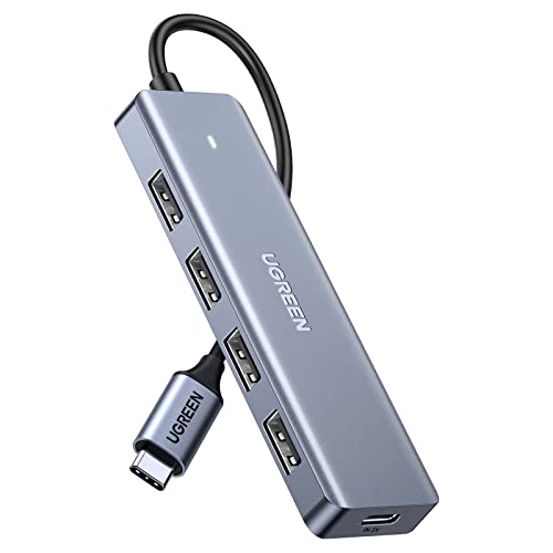 UGREEN USB C to USB Hub with 4 USB 3.0, Powered USB C Splitter for Laptop, MacBook Pro, Mac mini M4, iMac, iPad Pro, Chromebook, Dell XPS, Galaxy S23, and More, 0.5FT