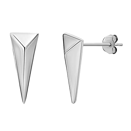 Sea of Ice Sterling Silver Polish Finished Water Drop Dangle, Mini Bar, Triangle, Infinity Minimalist Stud Earrings for Women - Elegant Sterling Silver Earrings for Women – Nickel-Free