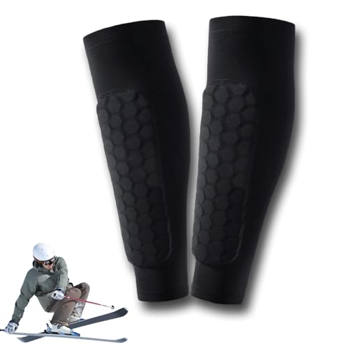 Soccer Shin Guards Shin Pads for Kids Youth Adult, Calf Compression Sleeve with Honeycomb Pads, Lightweight Calf Protective Gear for Football Soccer (Black, Medium)