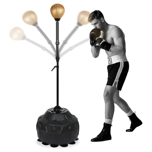 Reflex Ball Speed Bag Punching Bag Free Standing Boxing Bag Reinforced Spring Strong Durable Relief Stress Ball with Adjustable Height
