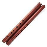 Handmade Natural Wood Quena Flute Wood Musical Instruments Wind Cultural 'Andean Tradition' (Red)