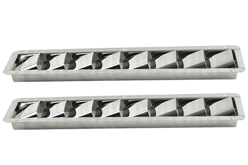 Vinland Marine 304 Stainless Steel 8-Slot Louvered Vent 16.8" * 3", Boat Cover Vent, Shipping Container Vent, Boat Cabin Accessories, Hood louvers, Marine Engine Compartment