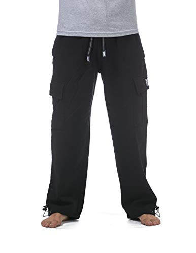 Pro Club Men's Heavyweight Fleece Cargo Pants, Large, Black