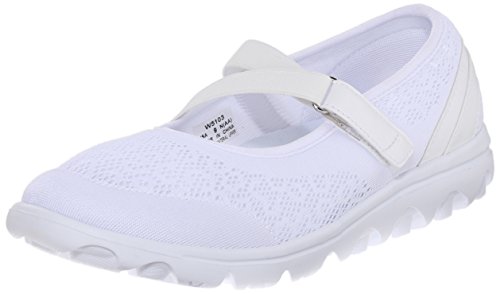 Propét Women's TravelActiv Mary Jane Style Lightweight Breathable Walking Shoes, White, 9.5 XX-Wide