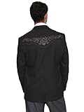 Scully Men's Floral Embroidery Western Jacket Charcoal Grey 44 REG US