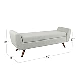 HomePop Modern Storage Bench with Wood Legs Home Décor|Bench with Storage for Living Room & Bedroom - Gray Woven