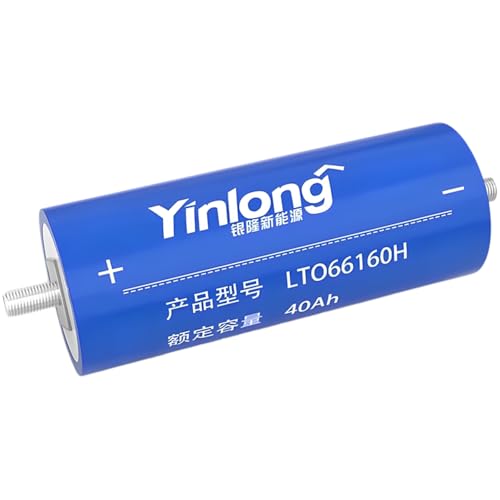 36pcs Yinlong 2.3V 40Ah Lto Cylindrical Battery Cell Quick-Charging Lithium Titanate Batteries 66160,10C Rate,30000 Cycles,-50℃~60℃ Suitable for Extreme Temperatures